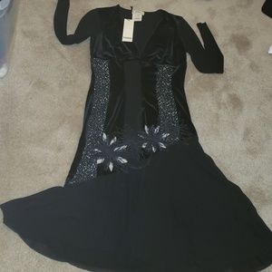 GAULTIER FUZZI NWT made in italy mermaid flare STRUCTURED FIT SEXY DRESS